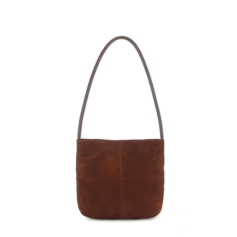 2024 Autumn Winter New Genuine Leather Handbag Niche High-end High Silk Matte Underarm Shoulder Bag