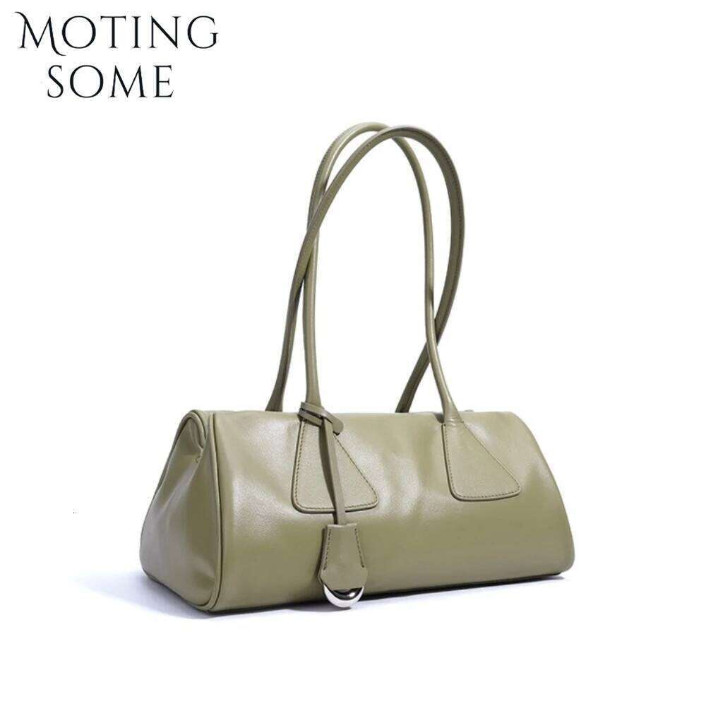 Motingsome Genuine Women 2025 Design French Minimalist Pillow Bag New Leather Fashion Handbag Underarm Tote