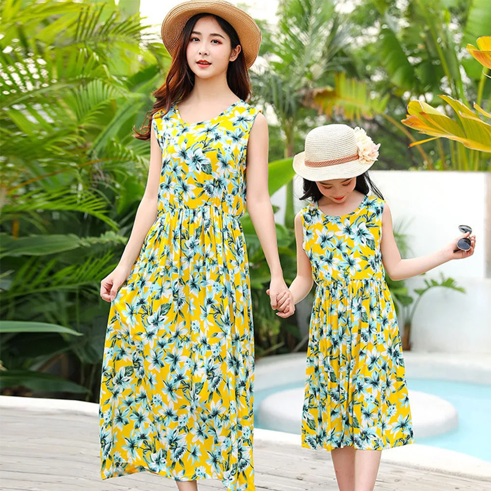 Spring Family Matching Outfits Mother Daughter Dress Women Girl Casual Autumn Costume Mom Baby Kids Rompers Parent-child Clothes 250528