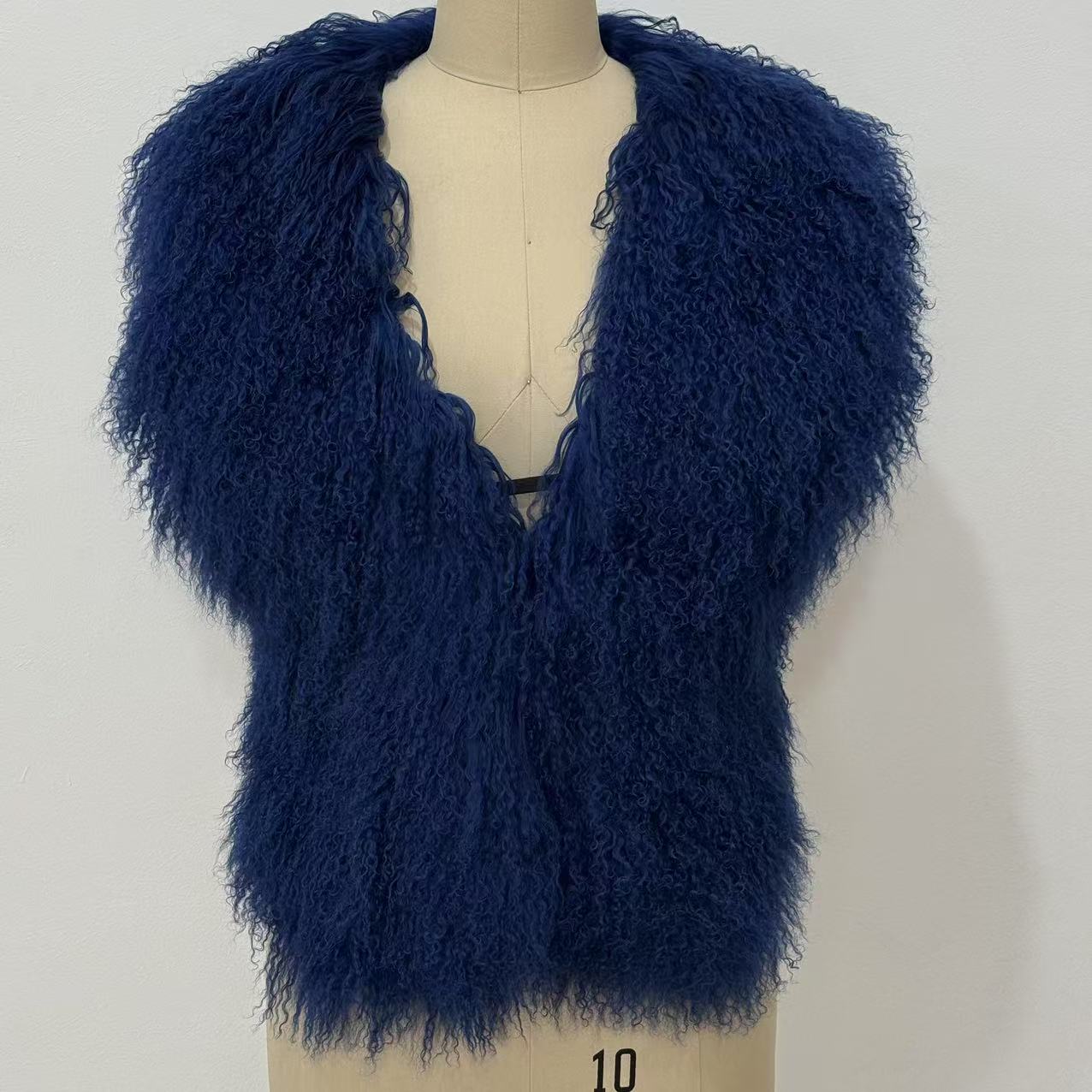 Streetwear Mongolian Sheepskin Vest Women Real Sheep Fur Halter Top vest