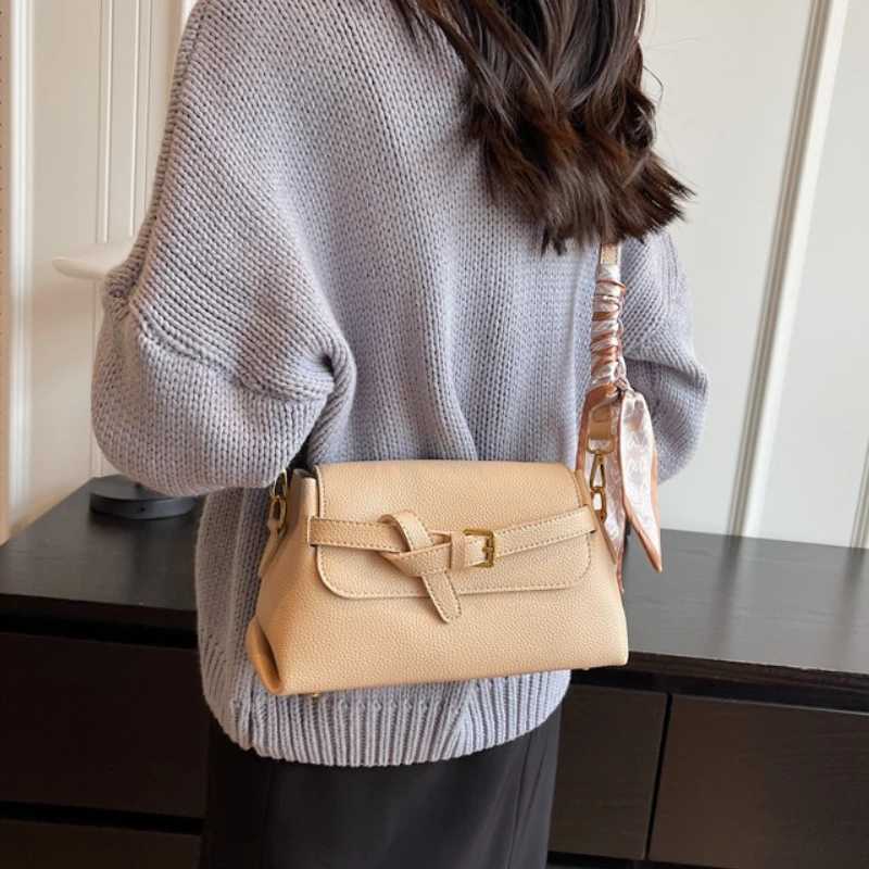 Womens Small PU Leather Shoulder Bags 2025 Fashion Brand Designer Trend Ribbon Handbags and Purses High Quality Crossbody Bag Y250528