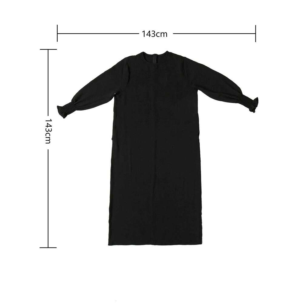 Middle Eastern Women's Two-Piece Set New Single Layer Headscarf Pleated Sleeves Long Robe Fashion Ice Silk Wrinkled