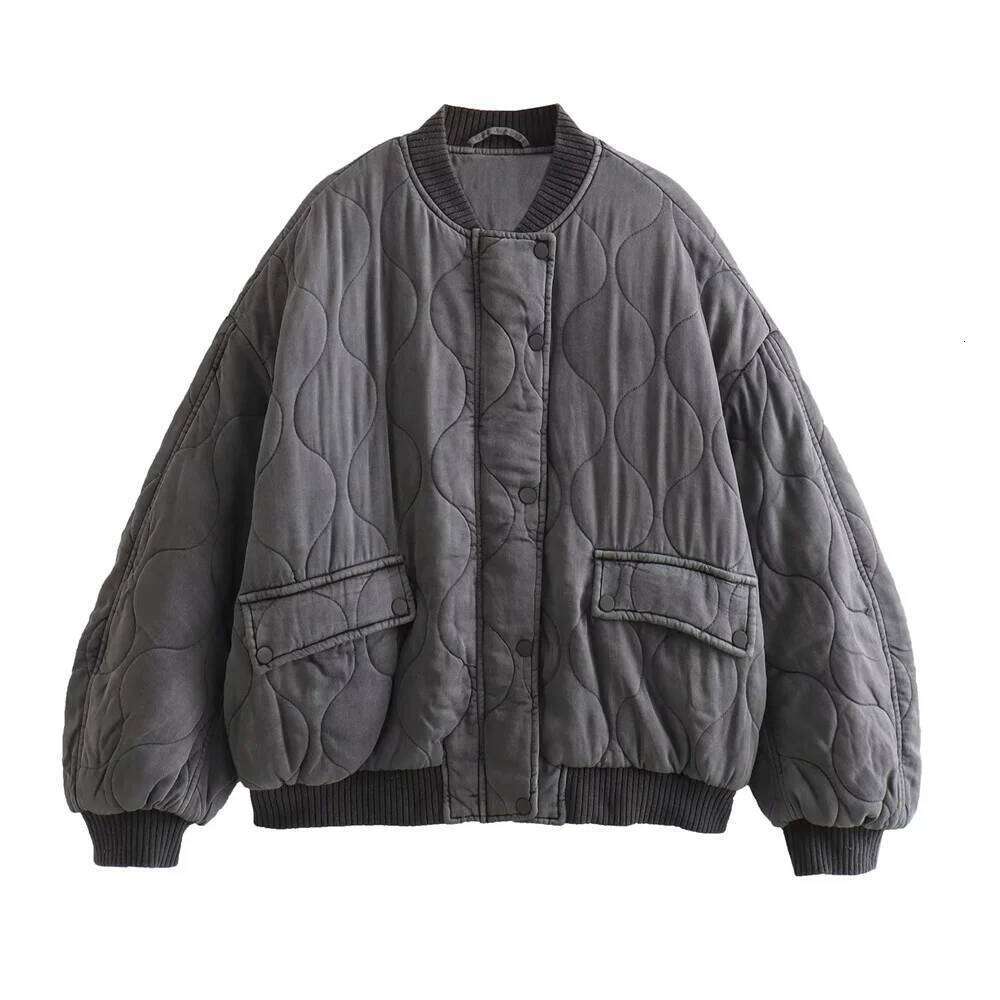UNIZERA Autumn and Winter New Women's Casual Standing Collar Long Sleeve Versatile Cotton Loose Pilot Jacket Coat