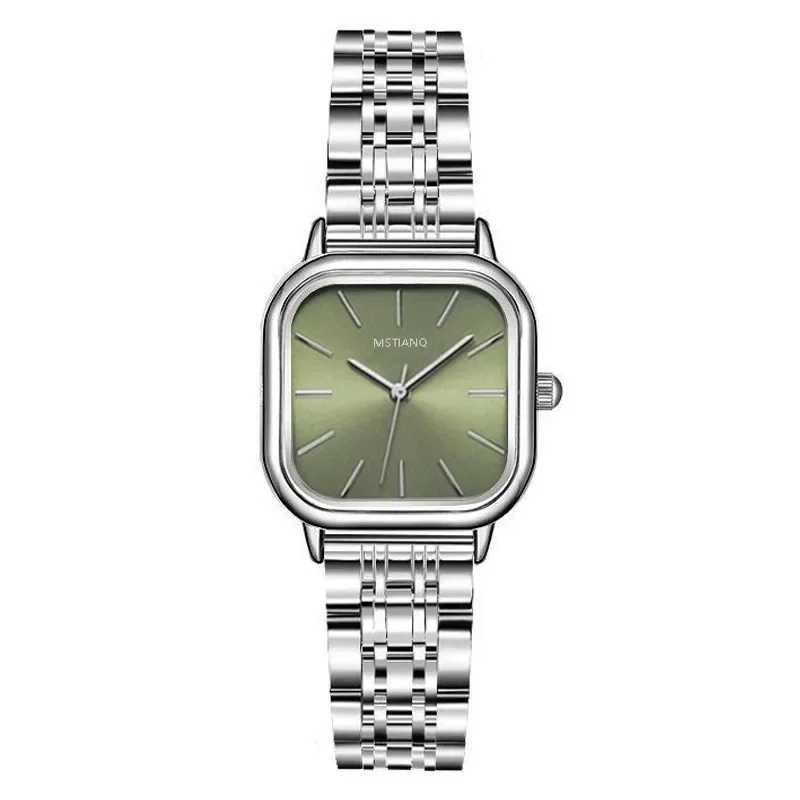 Stainless Steel Watch Womens Ins Style Simple Student Quartz Watch Casual Fashion Versatile Luxury Small Square Wristwatch XJ250527