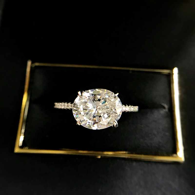 2025 Rulalei Brand New Top Sell Sparkling Lady Luxury Jewelry Geuine 100% 925 Sterling Silver Oval Cut White Moissanite Diamond Eternity Women Bridal 