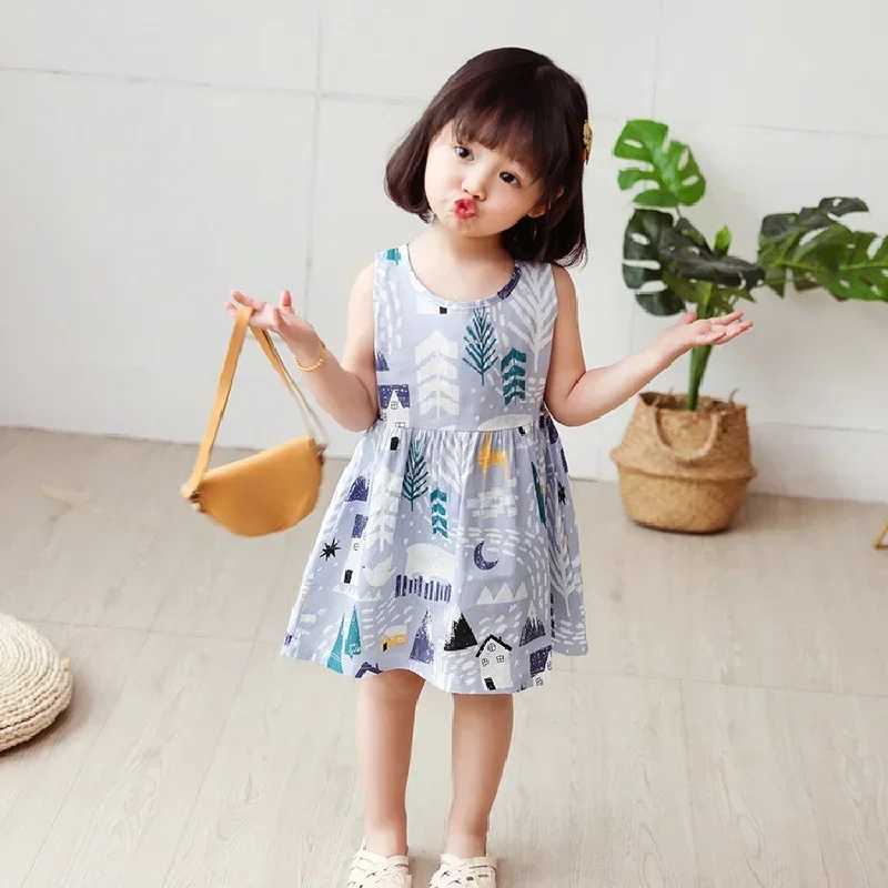 Girl Dresses Cotton Children Clothing Summer Kids Clothes Dresses For Girls Party Princess Fashion Outfit Cartoon Beach Dress X250528