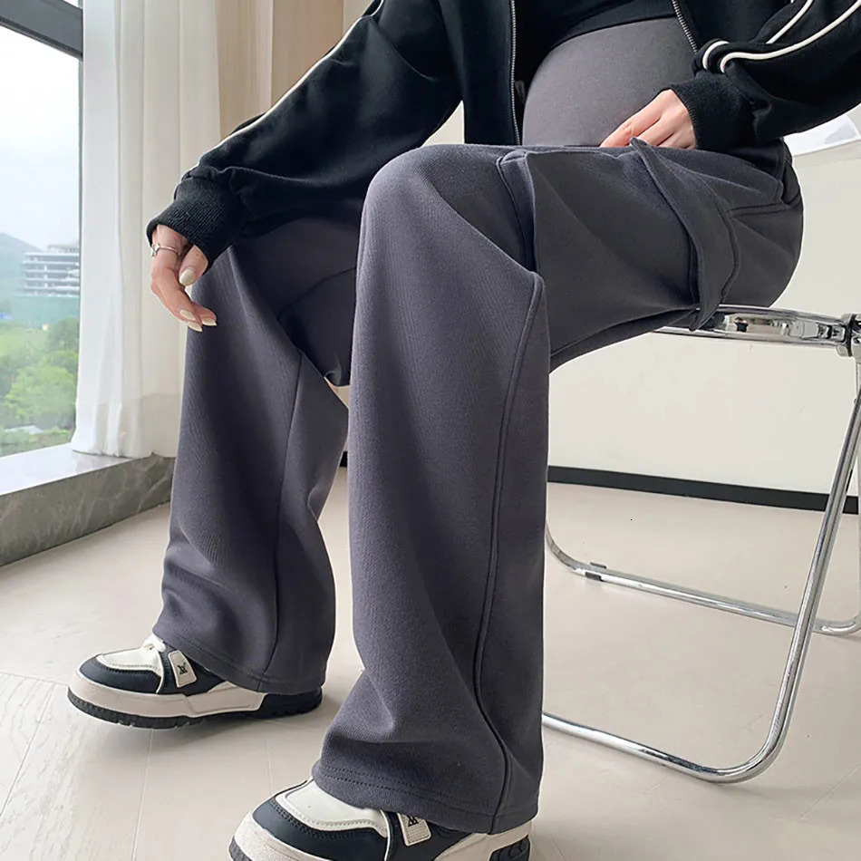 Elegant Pregnancy Bottoms Perfect for Casual Wear Spring and Fall Seasonal Wear Loose Fit with Belly Band for Comfort Pants 250522