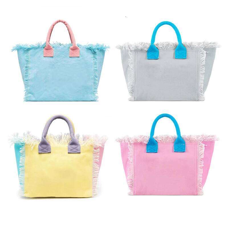 Christmas Present Simple Fashion Design Women's Tassels Handbag Large Capacity Canvas Beach Brand Tote Bag