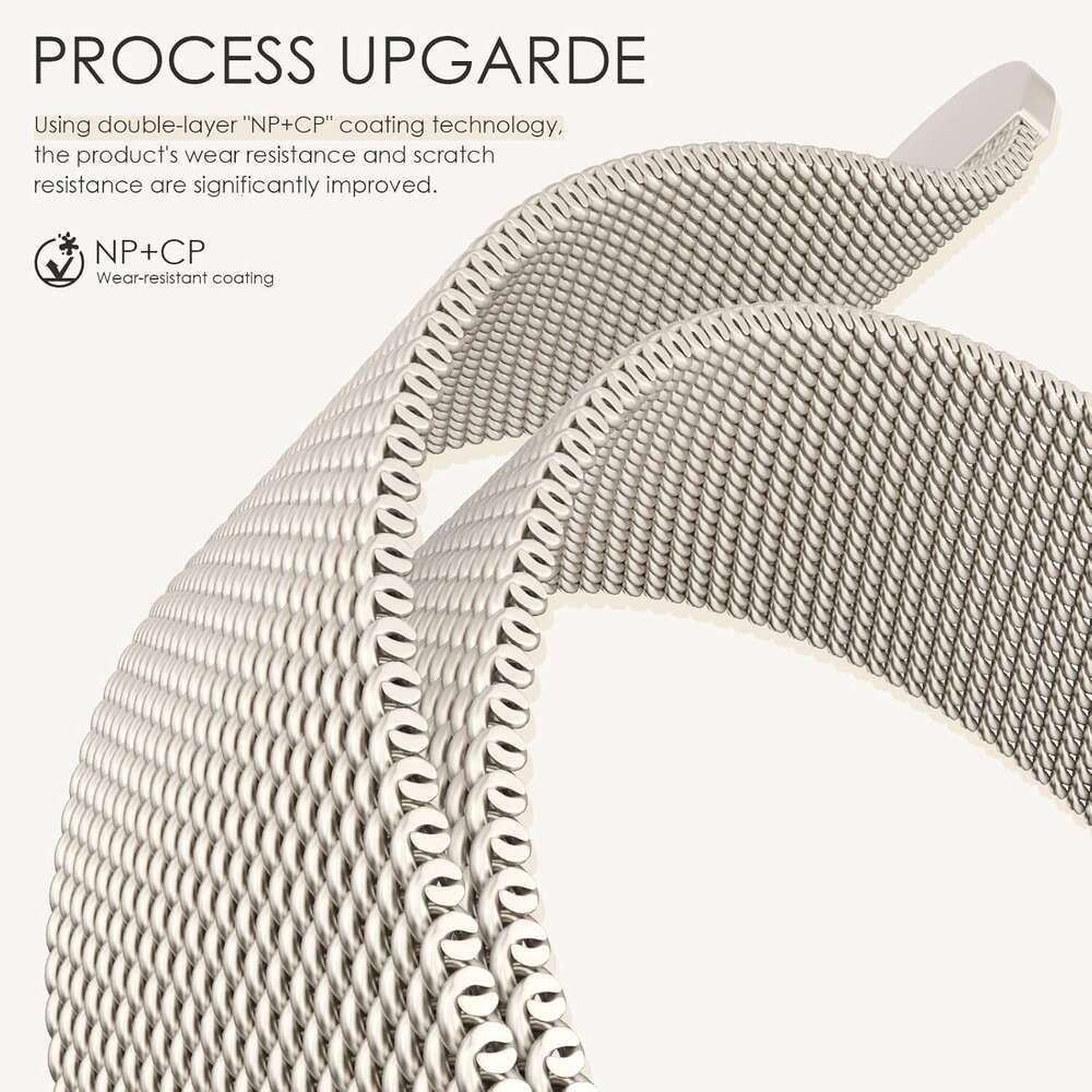 Original Loop Band Compatible with Apple Watch 38mm 40mm 41mm 42mm 44mm 45mm 46mm 49mm - Women's and Men's Magnetic Buckle Adjustable Metal 