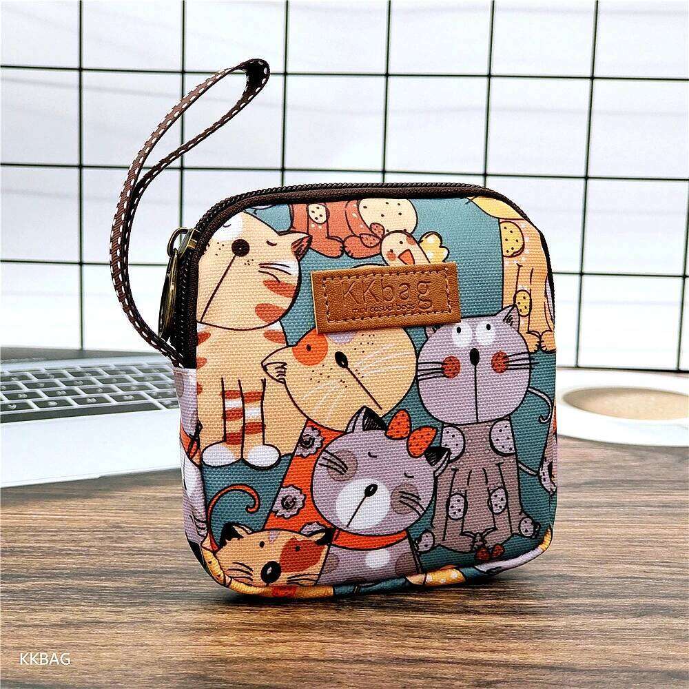 Girl Napkin Credit Card Holder Headphone Case Coin Clip Change Purse Tamper-Proof Storage Sanitary Mat Bag