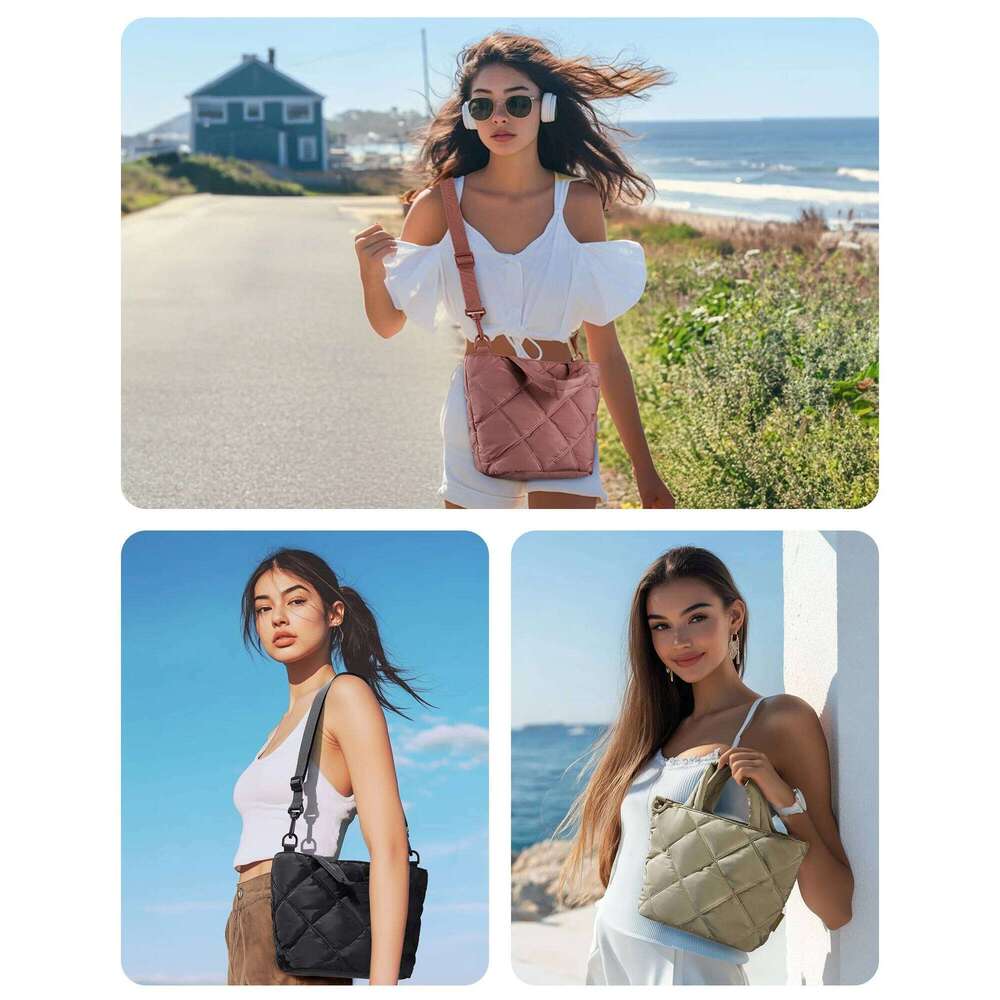 Design Bag BAGSMART Puffy Mini Tote Quilted Grid Shoulder Bag Small Purse Handbag Organizer Crossbody Bags For Women Brand Bag