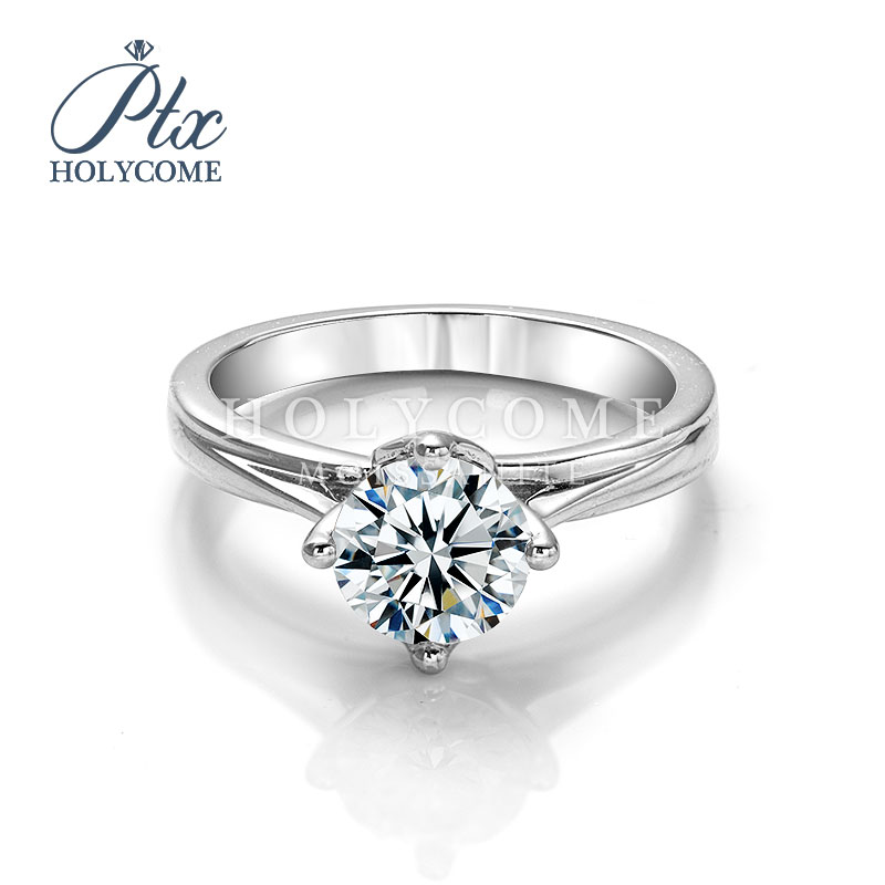 Engagement Wedding Moissanite Ring Charm Six Prong Lotus Design VVS 1CT Diamond Women 925 Sterling Silver D Color Moissanite Ring