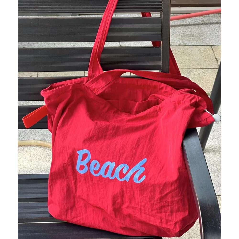 2024 Summer New Drawstring Canvas Ins Tote Commuter Handbag Shoulder Large Capacity Shopping Bag
