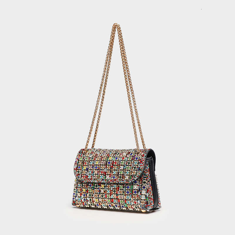 2025 Spring New Versatile Fashion Silver Rhinestone Shoulder Crossbody Handbag Inlaid Bag