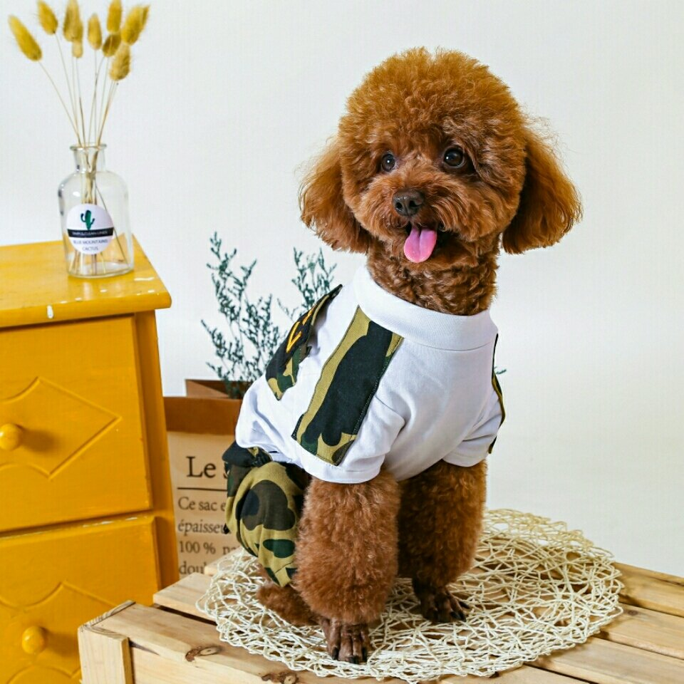 Pet clothing camouflage sticker bag four legged suit