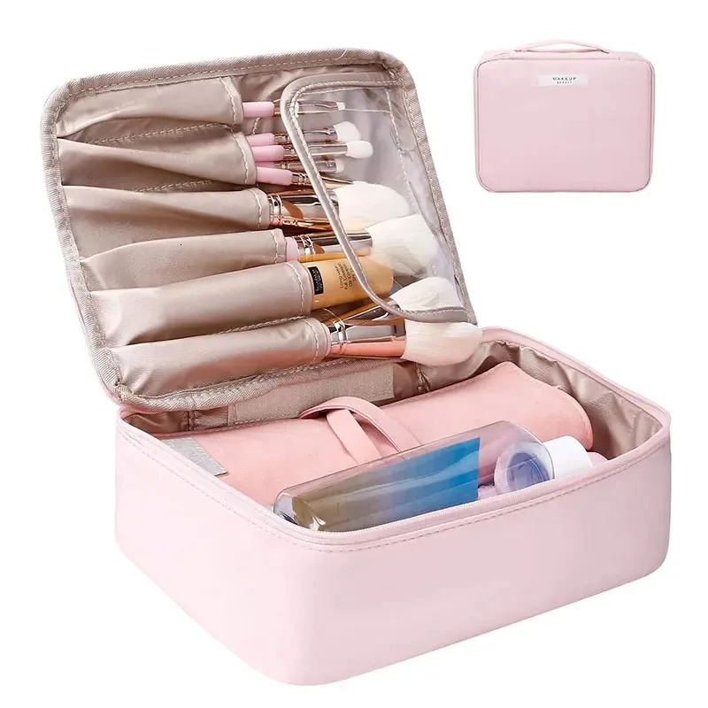 Travel Makeup Bag Water-resistant Toiletry Cosmetic Bag Portable Large Capacity Makeup Box Skincare Toiletry Storage Organizer 250528