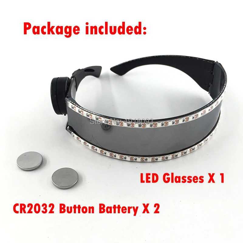 Fluorescent Glowing Cyberpunk Cyber LED Glasses LED Laser Glasses Dance Show Props Party Luminous Eyewear Costume Supplies W250528