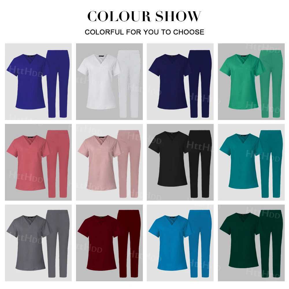 High-quty Womens Medical Uniform Nursing Accessories Clinical Doctor Working Clothes Mens Scrub Healthcare Pharmacy Workwear X250528