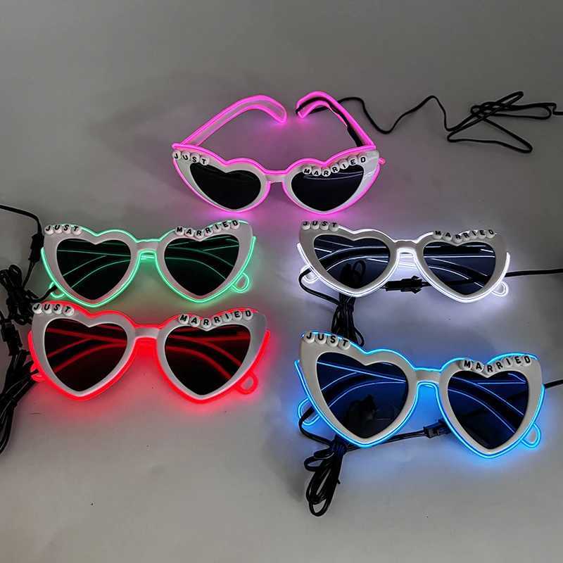 LED Just Married Glasses Wedding Party Bridal Shower Bride To Be Gift Wedding Decorations For Ceremony Light Married Sunglasses W250528