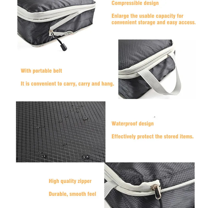 Travel Storage Bag Compressible Packing Portable With Luggage Organizer Cubes Foldable Waterproof Travel Suitcase Nylon Handbag 250526