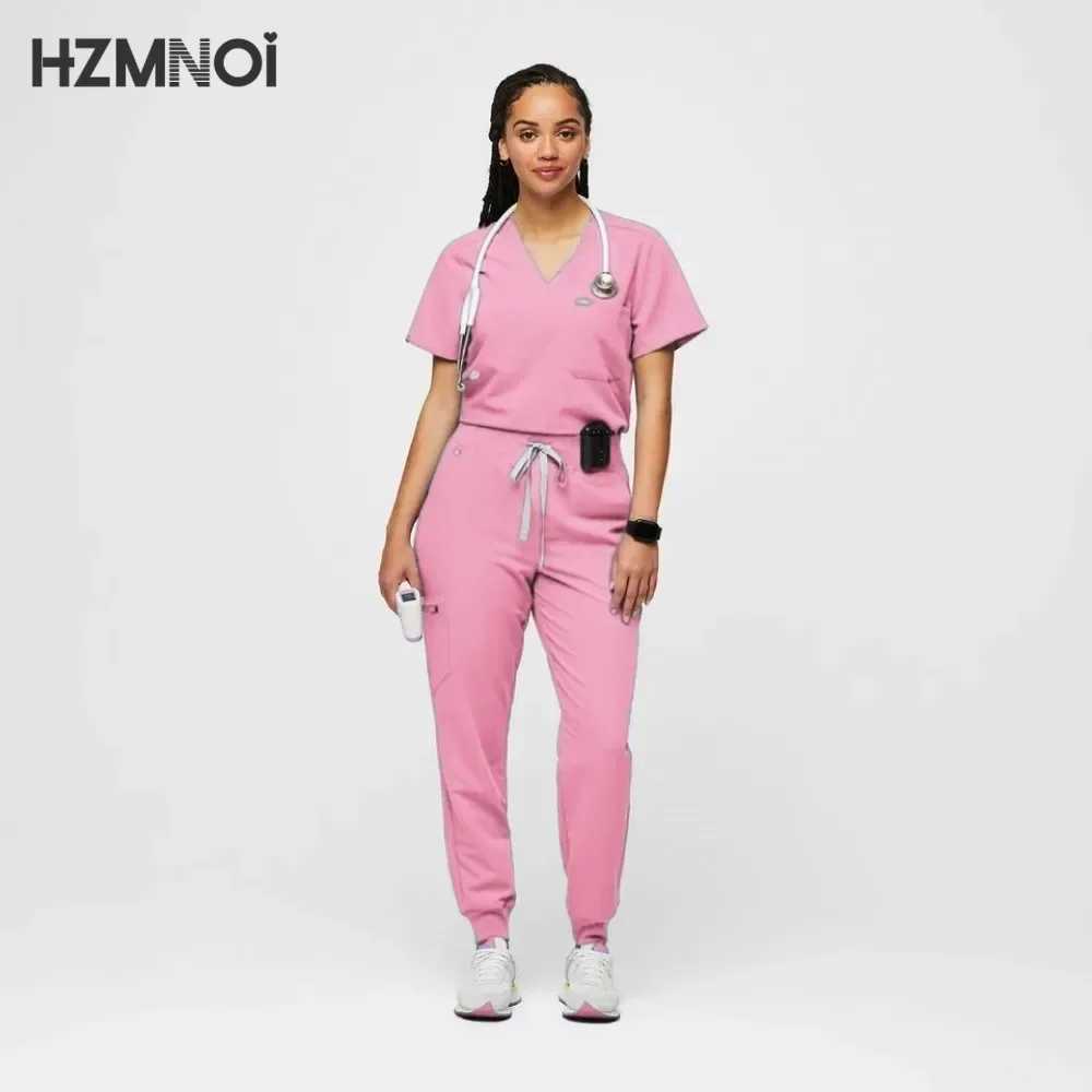 New Tops+pant Medical Uniform Surgery Scrubs Shirt Short Slve Pet Shop Doctor Nurse Nursing Uniform Set Women Workwear Scrub X250528