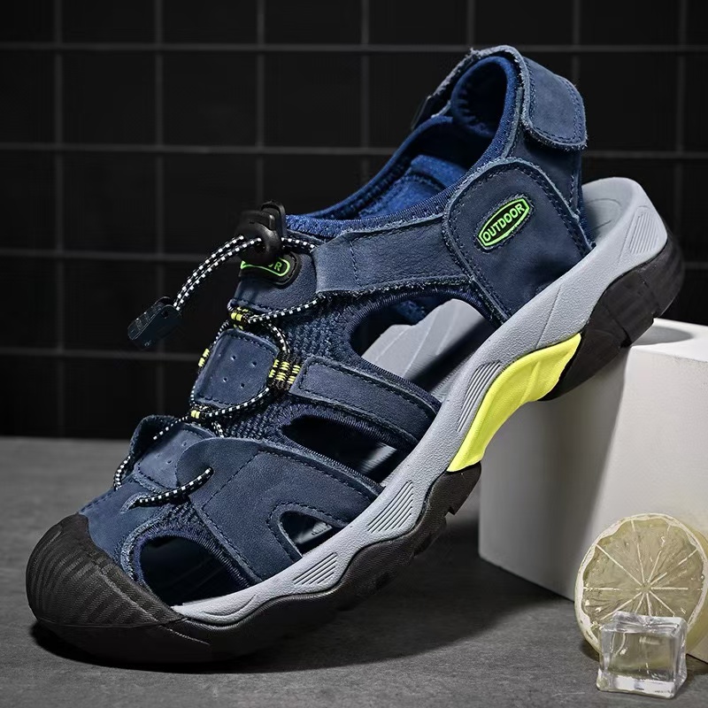 Men Leather Men's Sandals Durable Handmade ing Close Toe Non Slip Shoes For Indoor Outdoor Beach Big Size 48 05c4 's