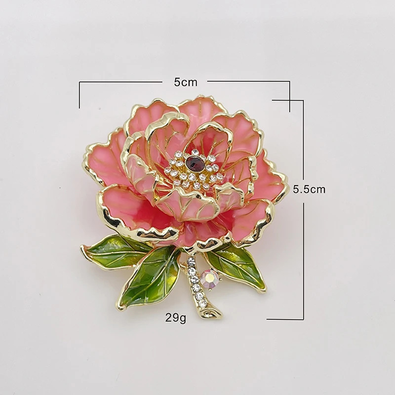 Fashion peony flower rhinestone brooch womens fashion clothing bust jewelry wholesale 250527