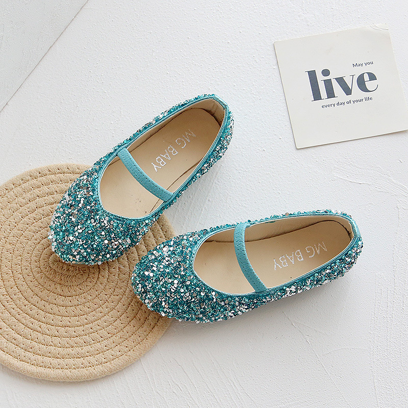 Girls Sandals Low Heel Shallow Cut Sequin Princess Shoes Littlesprouts Toddler Flat Sandals Pearl Decorative Youth Kids Shoes Sizes US5.5C-US3Y L0681