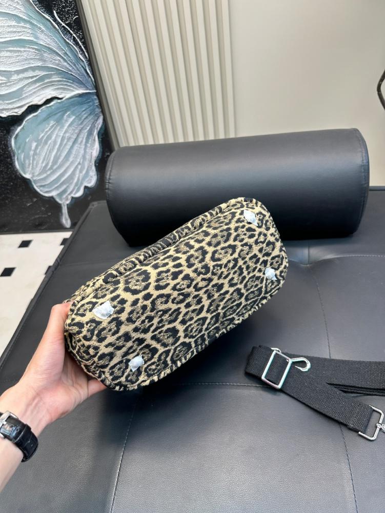 Denim leopard print tote bag handbag 2025 new large capacity shoulder bag crossbody bag women's bag
