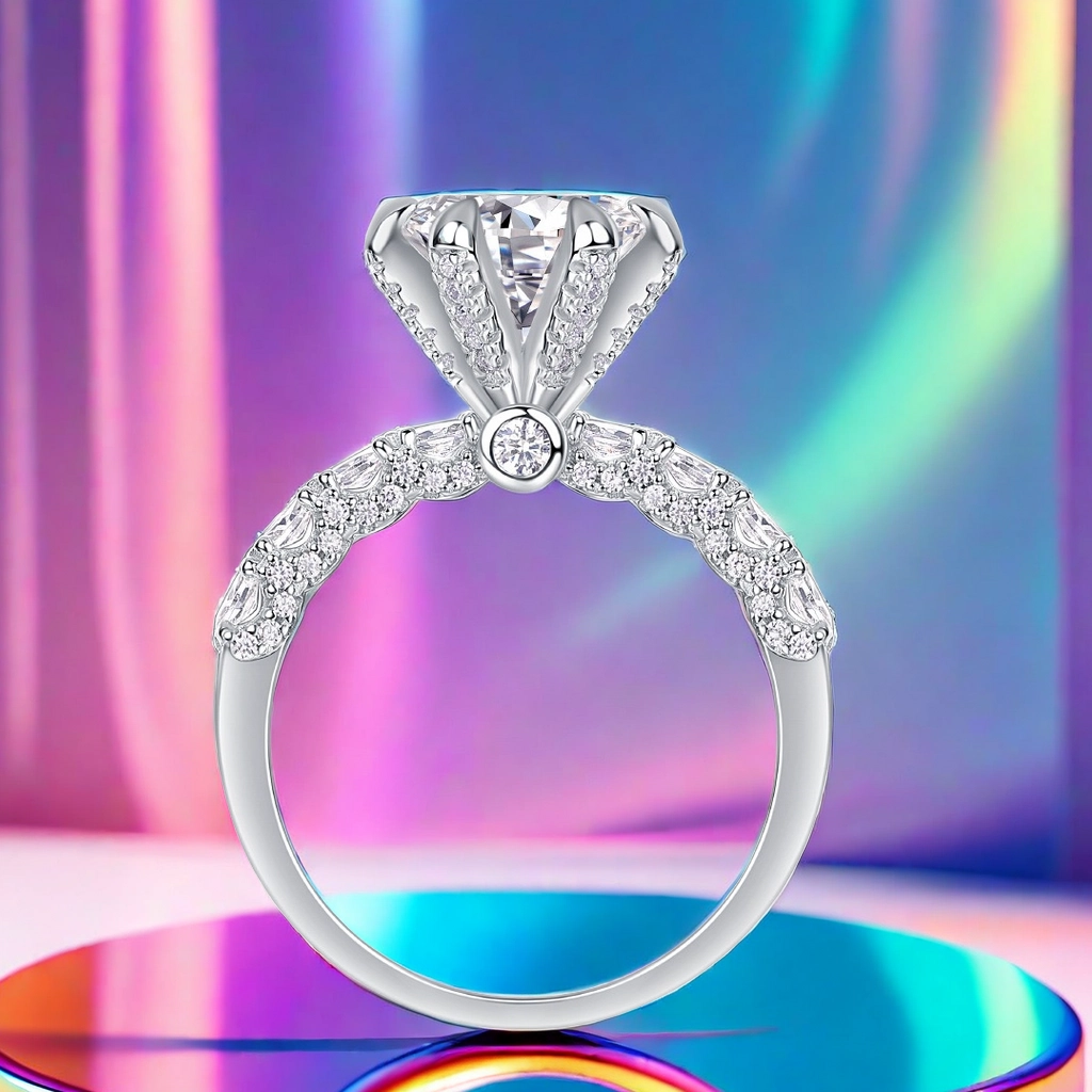 D color VVS1 1/2/3CT moissanite love ring S925 sterling silver Classic highly popular auspicious for marriage proposal Versatile design Gift for girlf