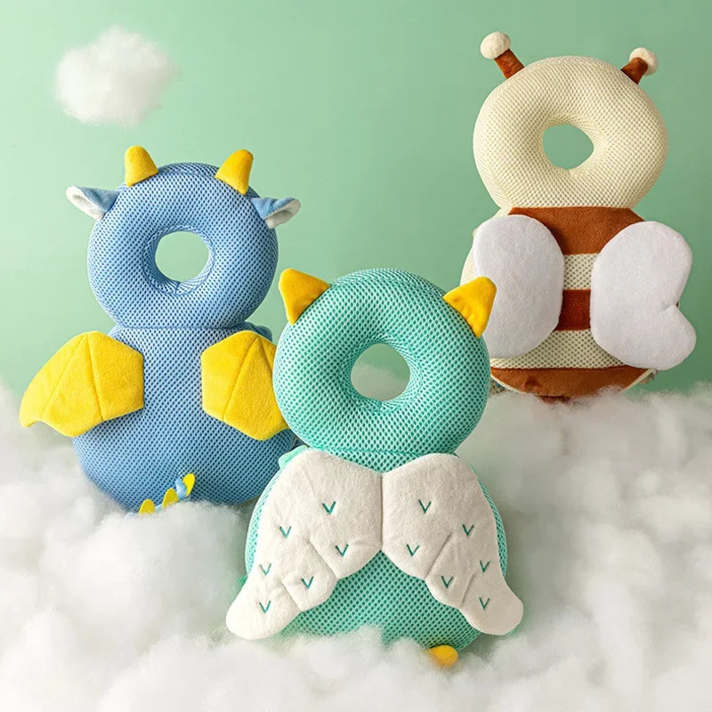 1-3Toddler Baby Head Protector Breathable Tencel Back Protector Cushion Back Prevent Injured Cartoon Security Pillows 250527