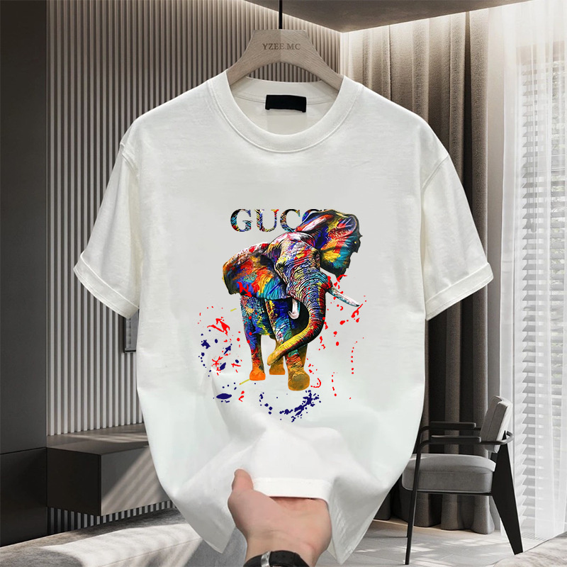 Free shipping designer T-shirt 2025 new fashion casual high-end texture painted print round neck short sleeved mens womens