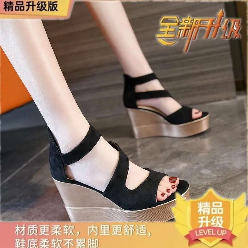 Platform Heels Wedge Fashion Sandals New Spring Summer Thick Versatile Roman Shoes Waterproof Platform High Heels For Women Block High Heels Wedge sho