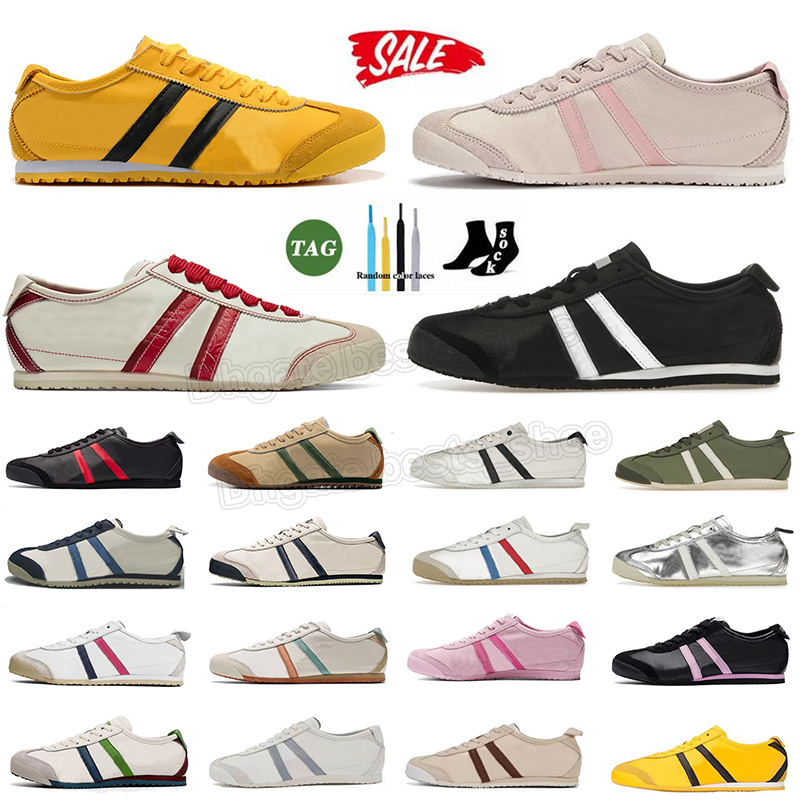 2025 Men Women Platform Mexico 66 Tiger Outdoor Shoes Sports Low Canvas Leather Comfort Kill Bill Silver Black White Green Yellow Blue Designer Sneakers Dhgate