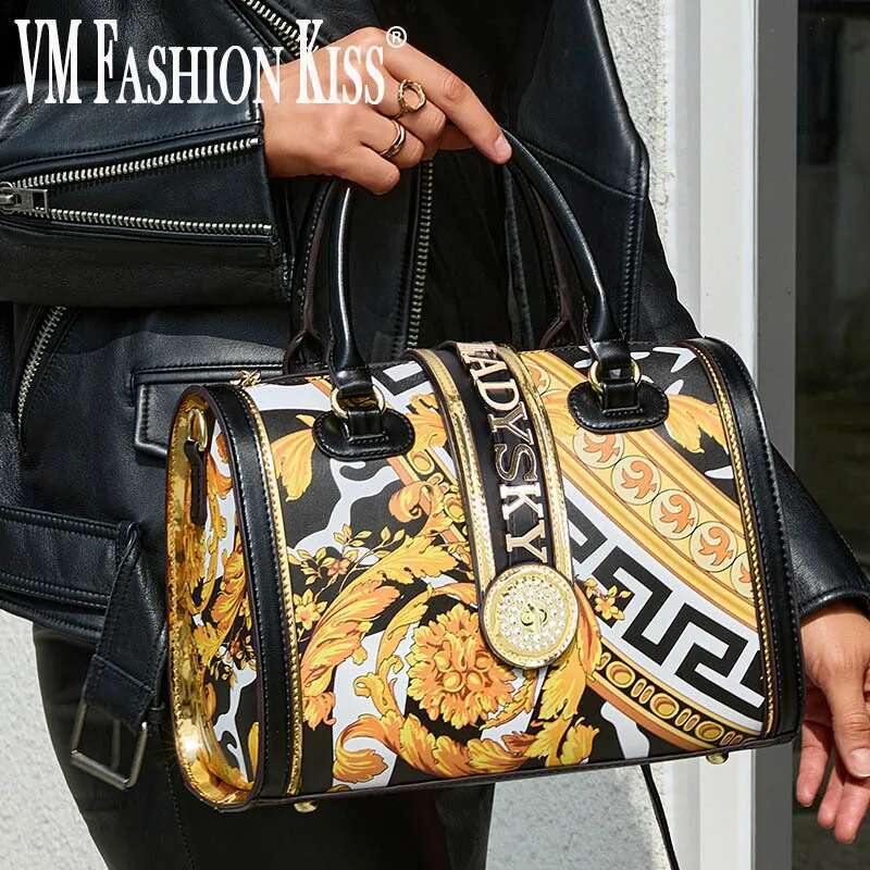 2025 Ladies Hand Classic Geometric Pattern Large-Capacity Pillow Handbags Women's Totes Microfiber Messenger Shoulder Bag