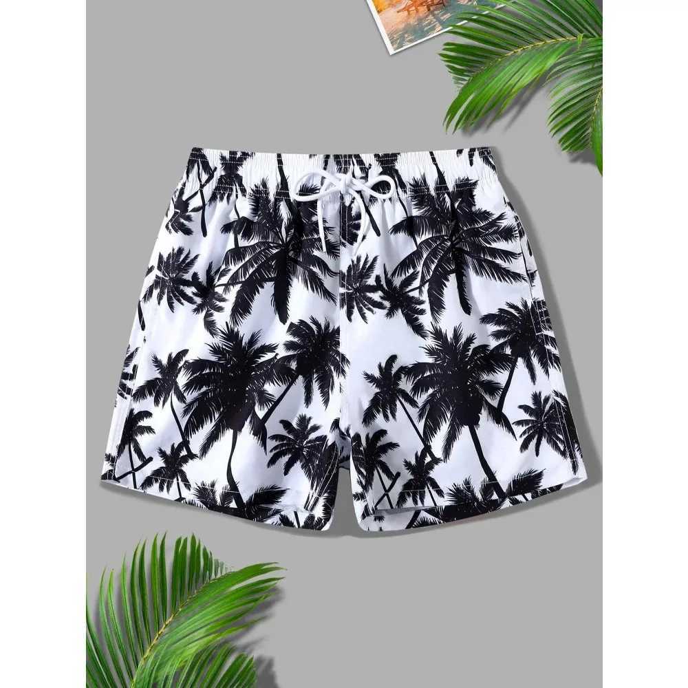 Mens 3d Coconut Tree Printed Swimsuit Swimming Shorts Summer Soft And Breathable Polyester Beach Shorts Surfing Shorts X250528