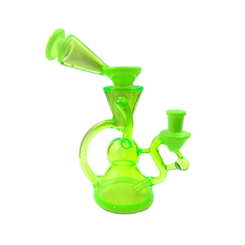 Heady Glass Gem Blue Delxue 9 Inch Glass Bongs Water Pipe Bong Tobacco Smoking 14MM Heart Bowl Dab Rig Recycler Bubbler Pipes