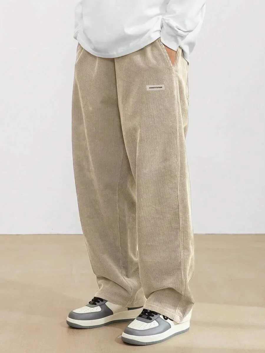 Corduroy pants men clothing Sweatpants Loose-Fit Casual Pants man baggy hosen Regular Length Trousers men cargo pants womenC250528