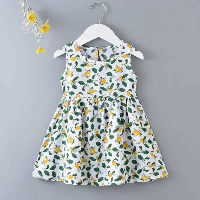 Baby Girls Summer Dress Sleeveless Cute Print Childrens Dresses Cotton Toddler Kids Party Sundress Clothes Baby Clothing Skirts X250528