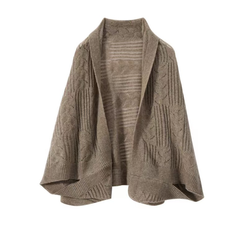T825 wool shawl scarf cape hollow jacquard ethnic style knitted shawl