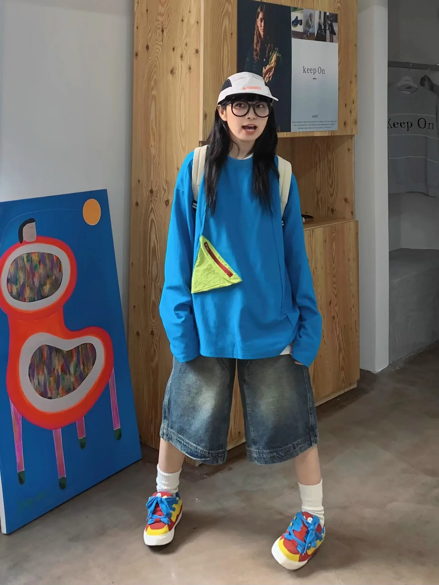 American Retro Denim Jean Summer High Waist Wash Blue Wide Leg Shorts Streetwear Y2K Harajuku Loose Baggy Short Pants 250516Z