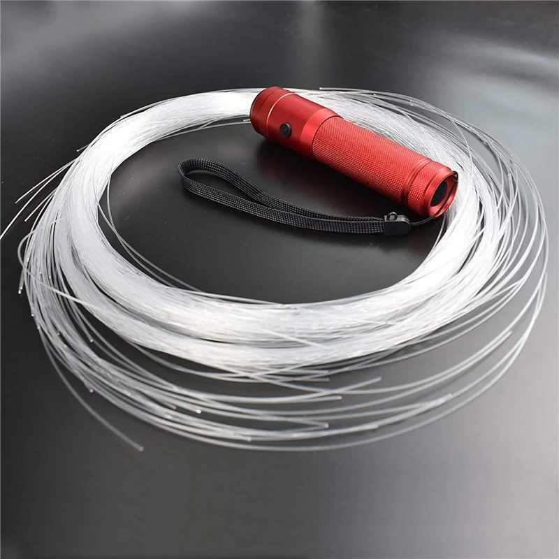 Color-Changing Fiber Optic Dance Whip Colorful Glowing LED Flash Whip Hand Rope for Dance Festival Party Carnival Wedding Decor W250528