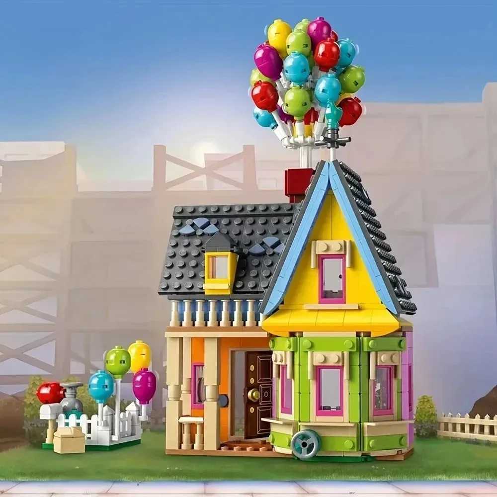 HOT TOYS NEW Balloon Cabin Ring Travel Notes Building Block Building Block Movie cottage Set Children Princess girl DIY Gift Toy Z250528