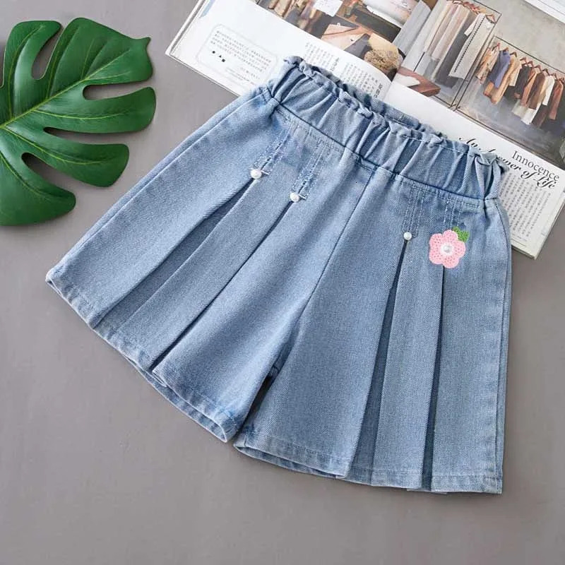1PCS Girls Shorts Kids Denim Pants Casual Jeans Children Cartoon Printed Clothing Teenagers Short Trousers Infant Gifts 250528