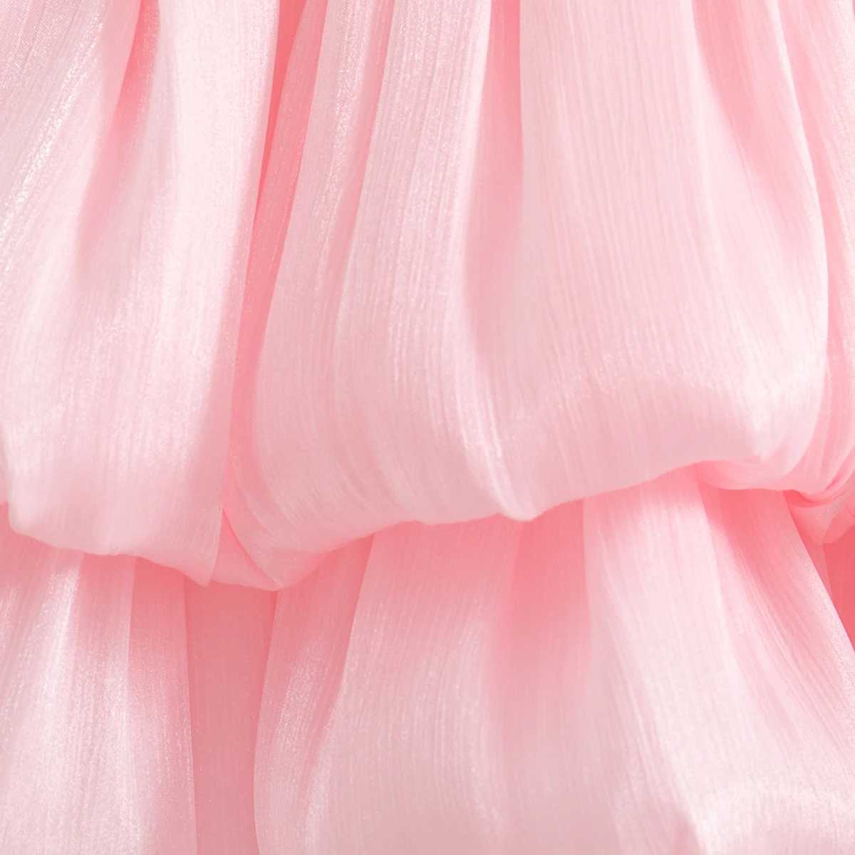 (Girls 0-3 Years Old) Summer New Girls Dress Halter Small Flying Sleeve Bow Pommel Dress Tulip Bow Sweet Princess Dress X2505281
