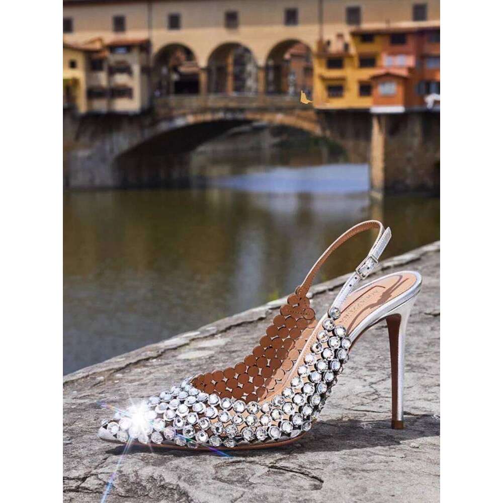 Dia high heels women in2025with a single button back strap,sexy wedding shoes for brides,slim heels,pointed toe sandals