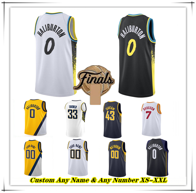 Printed Tyrese Haliburton Basketball Jersey Pascal Siakam Myles Turner Aaron Nesmith Nembhard Bennedict Reggie Miller Mathurin T.J. McConnell Obi Toppin 3XL