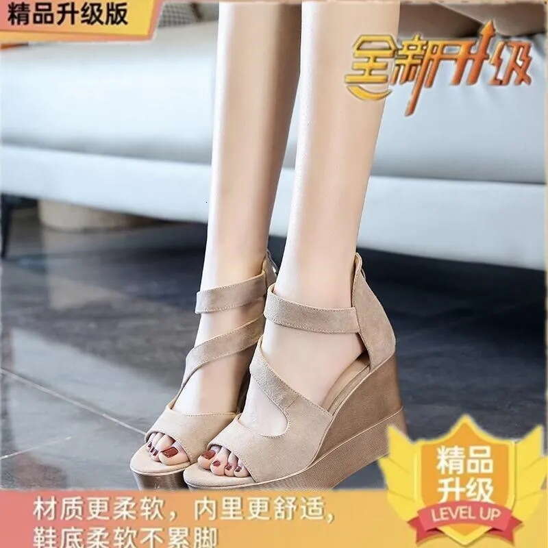Platform Heels Wedge Fashion Sandals New Spring Summer Thick Versatile Roman Shoes Waterproof Platform High Heels For Women Block High Heels Wedge sho