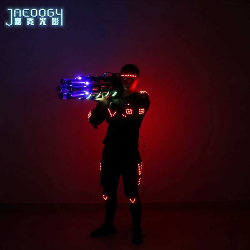 LED Luminous Armor Light Up Jacket Glowing Costumes Dancing Performance Clothes DJ Stage Wear W250528
