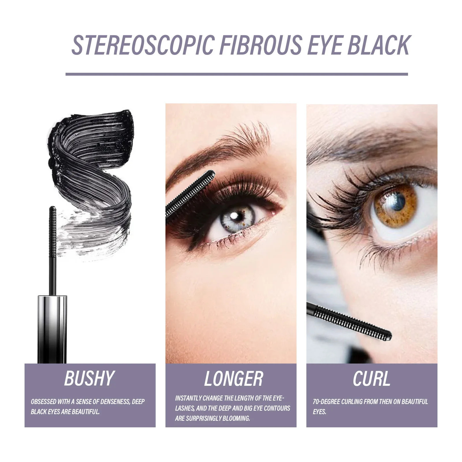Curling Mascara Lengthening Lasting Styling Eyelash Extension Natural Volume Thickening Lashes Silk Fiber Waterproof Makeup 4g 250523